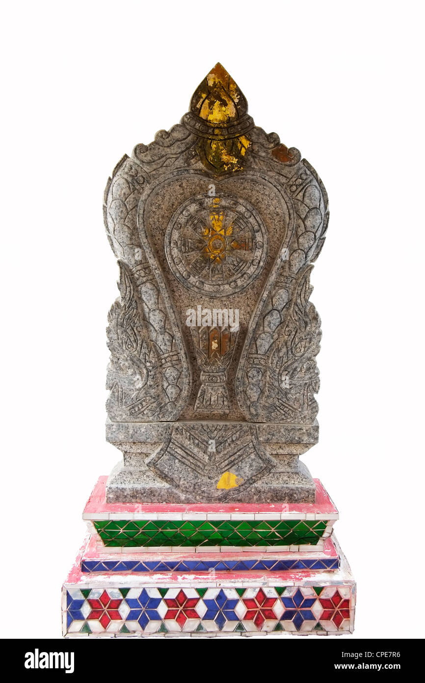 Temple bouddhiste Sema Bai avec fond blanc Banque D'Images
