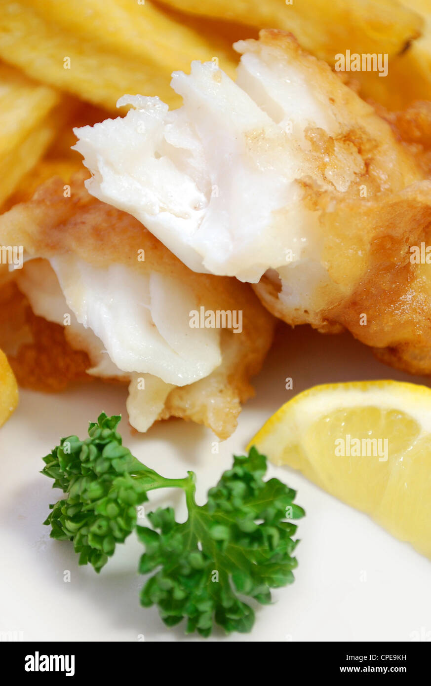 Fish and chips closeup Banque D'Images