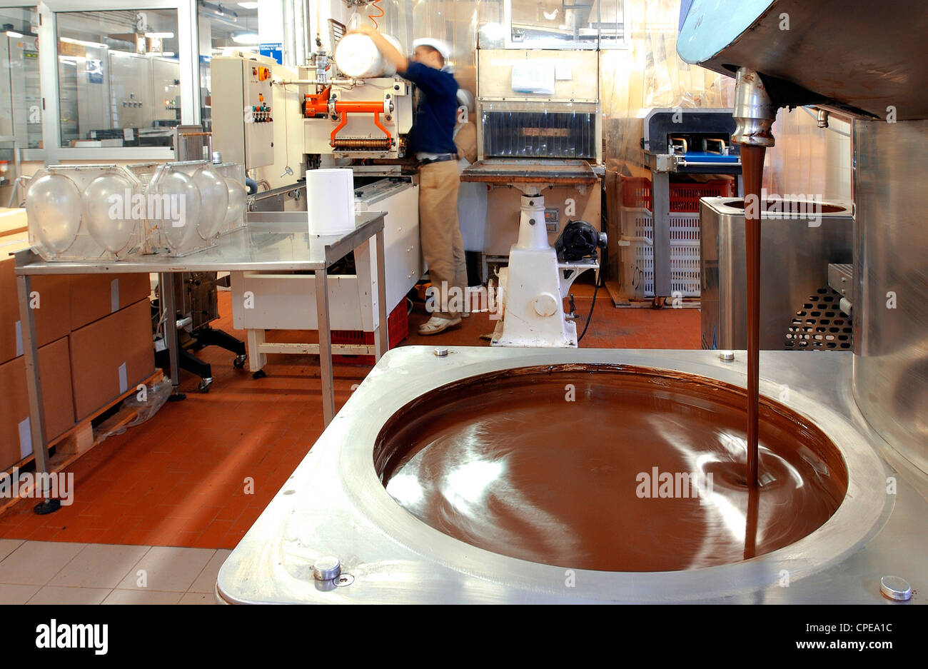 Europe Italie Piémont Turin Lab Chocolat Gobino Étapes du traitement Banque D'Images
