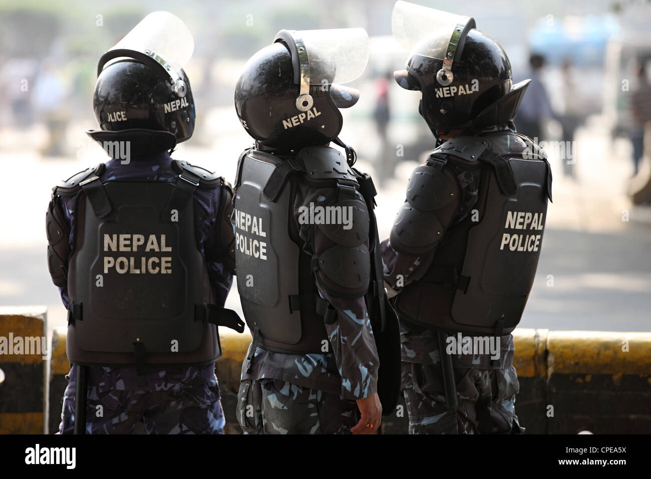 Les agents de la police népalaise Katmandou Népal Banque D'Images