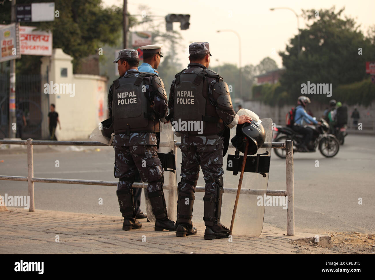 Les agents de la police népalaise Katmandou Népal Banque D'Images