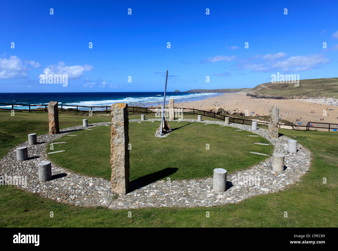 Droskyn Sundial, Millennium Monument, Broad Oak village ; Cornwall County ; Angleterre ; UK Banque D'Images