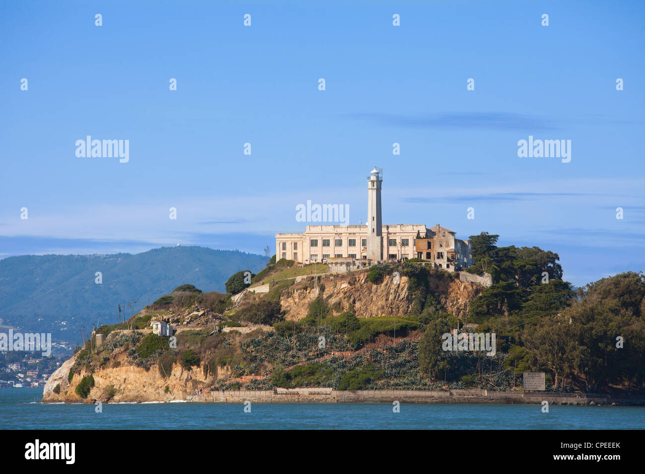 Le Rocher, l'île d'Alcatraz. Baie de San Francisco, Californie. Banque D'Images