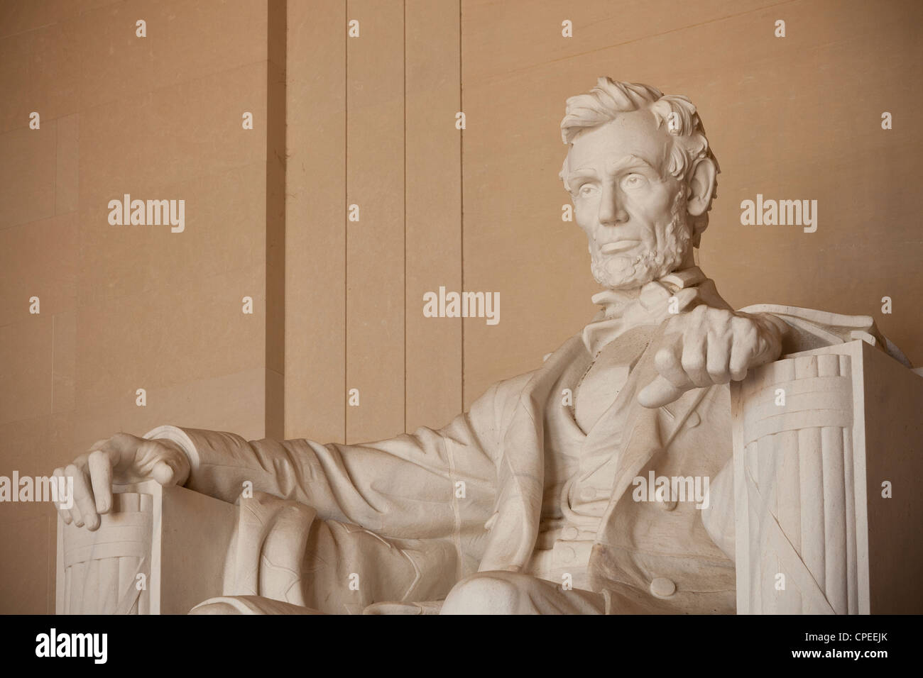 Sculpture de Lincoln. Lincoln Memorial, Washington, D.C. Banque D'Images