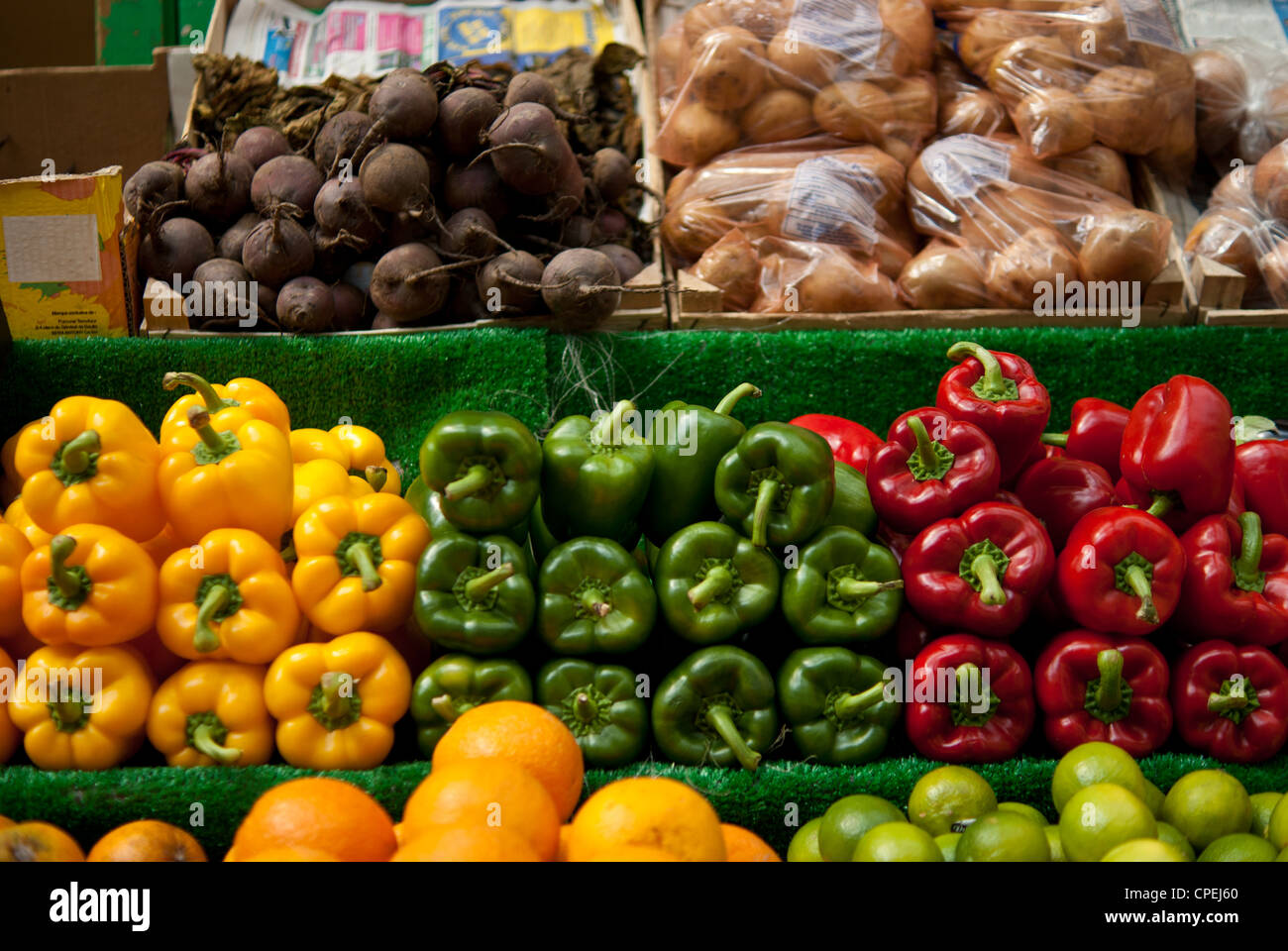 Affichage à légumes marché de Brixton Banque D'Images