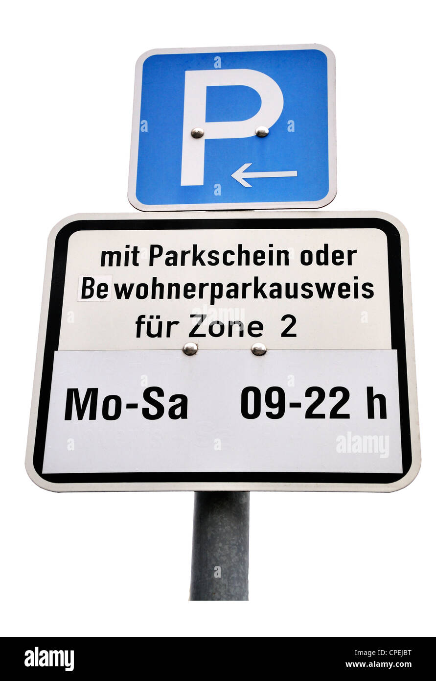 Berlin, Allemagne. Parking only avec ticket ou d'une zone de séjour 2 Banque D'Images