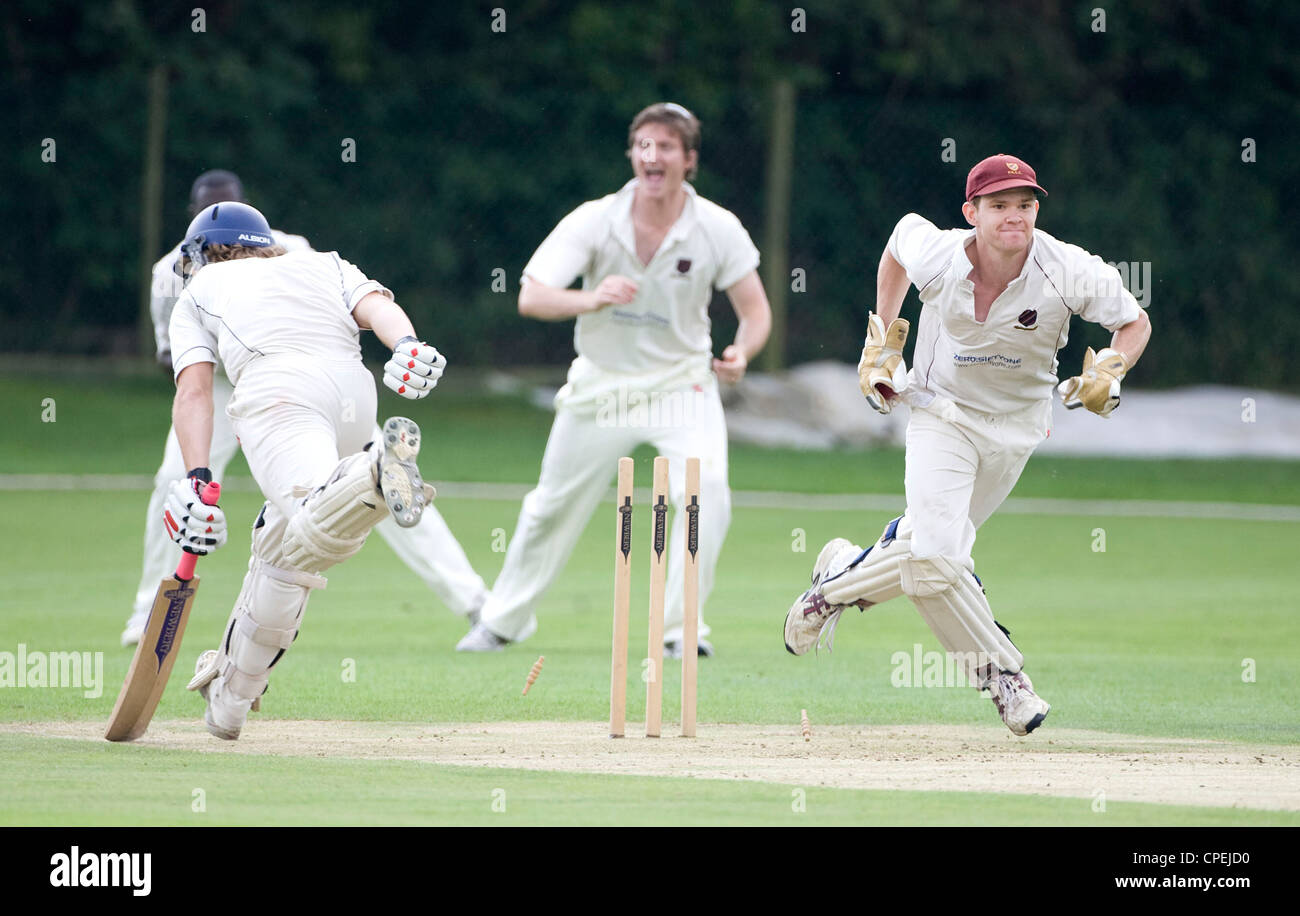 Match de Cricket local dans le sud de l'Angleterre. Photo par James Boardman. Banque D'Images