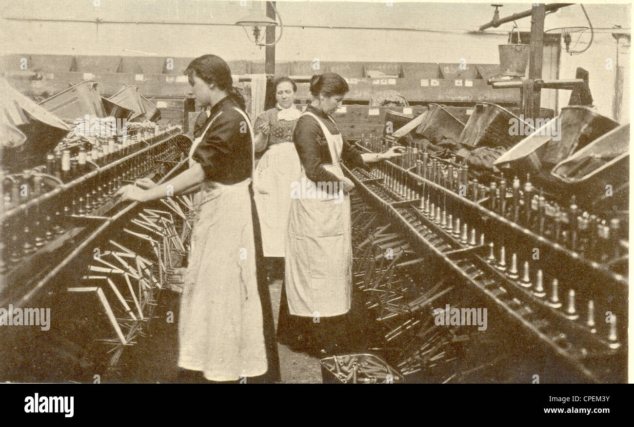 La canette dans une filature de coton du Lancashire Banque D'Images