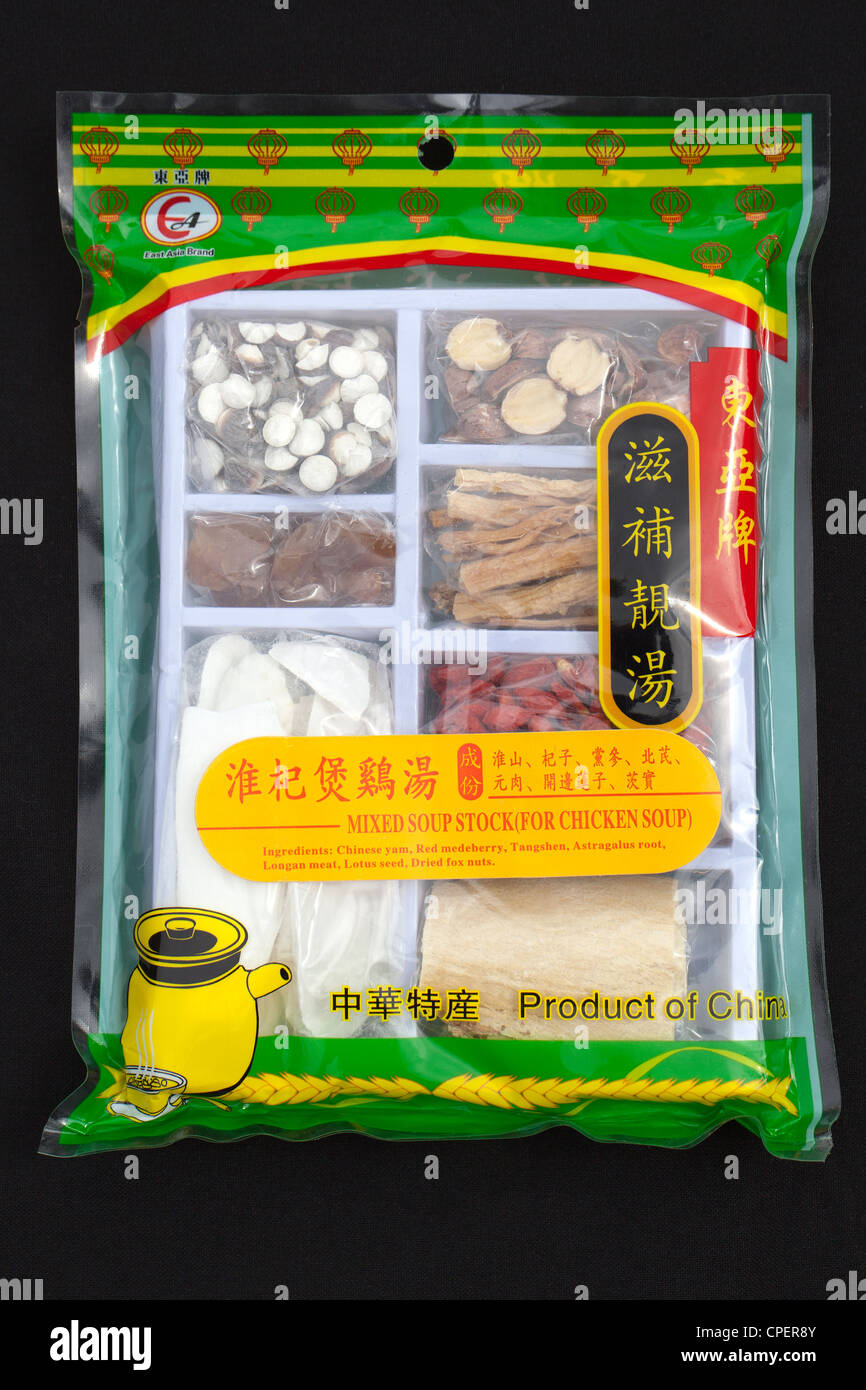 Soupe mixtes Stock pour bouillon de poulet Banque D'Images