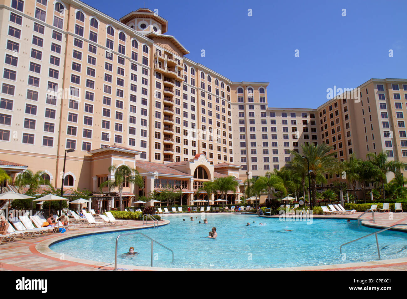 Orlando Florida, Rosen Shingle Creek Water, hôtel hôtels hôtels hôtels hôtels motels Inn motel, complexe, extérieur avant, entrée, propriété, piscine, clients Banque D'Images