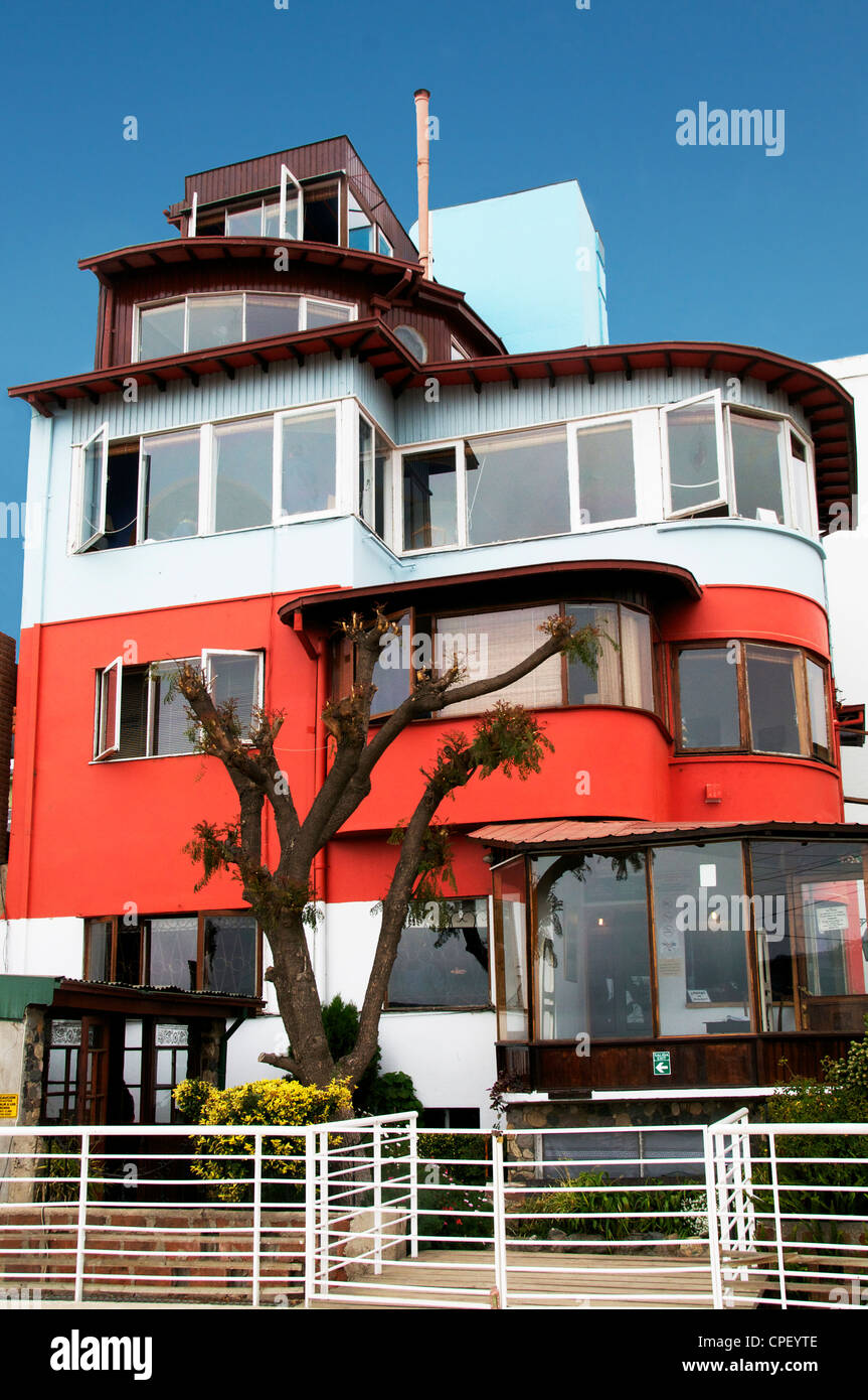 La Sebastiana accueil de Pablo Neruda Valparaiso Chili Banque D'Images