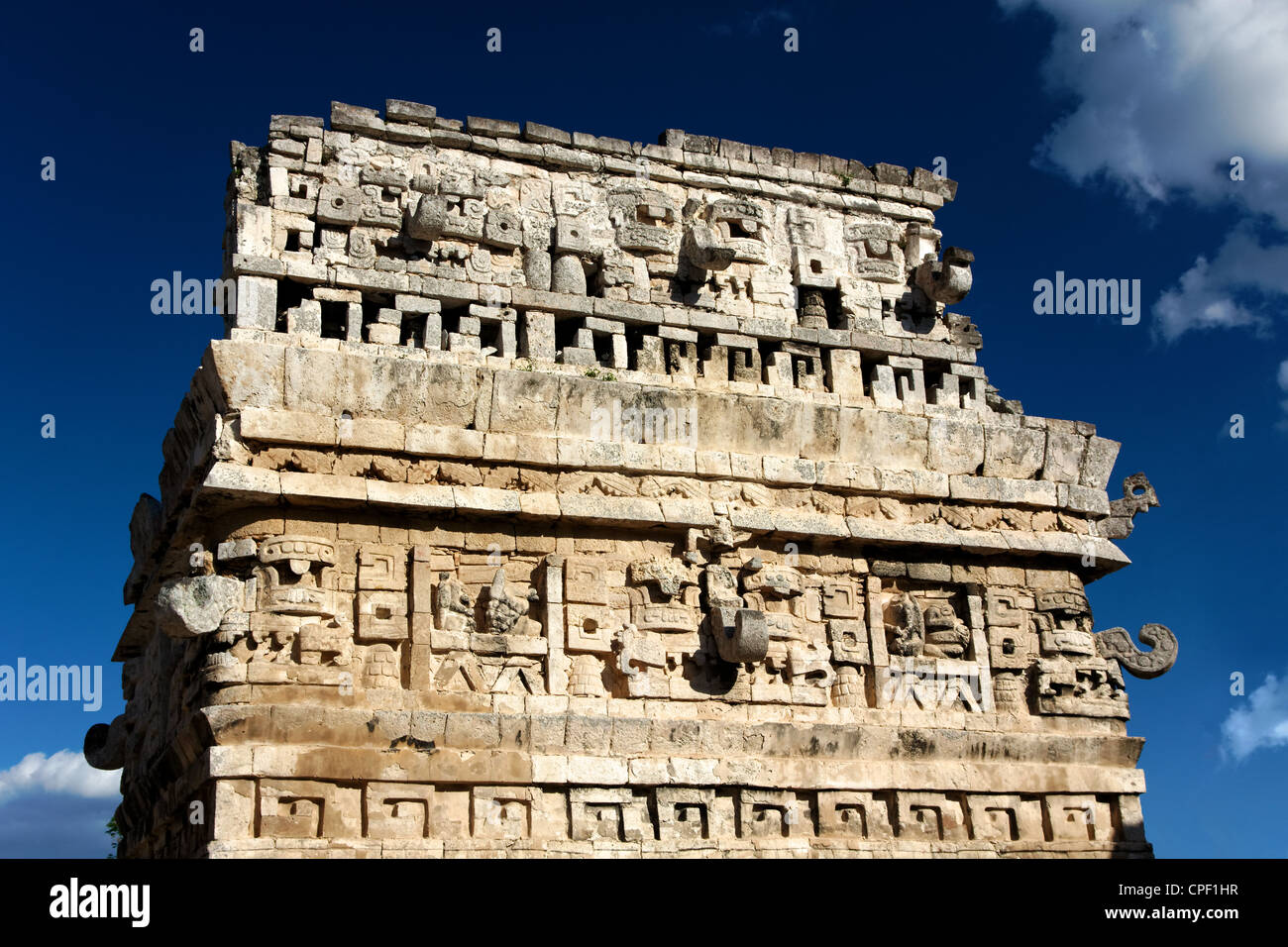 Close-up d'une ruine maya à Chichen Itza, Yucatan, Mexique. Banque D'Images