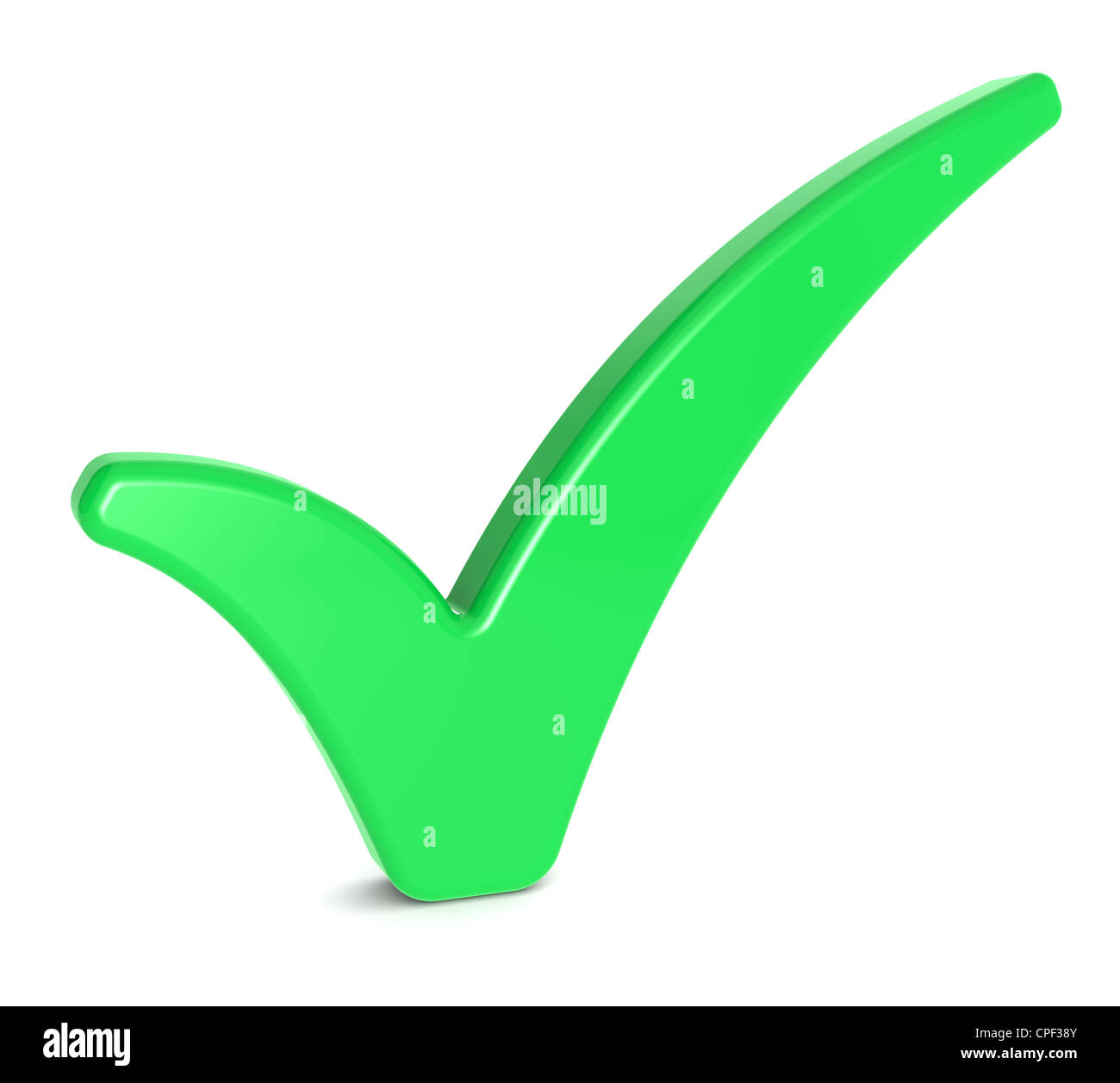 Marque verte sur fond Whitee. Banque D'Images