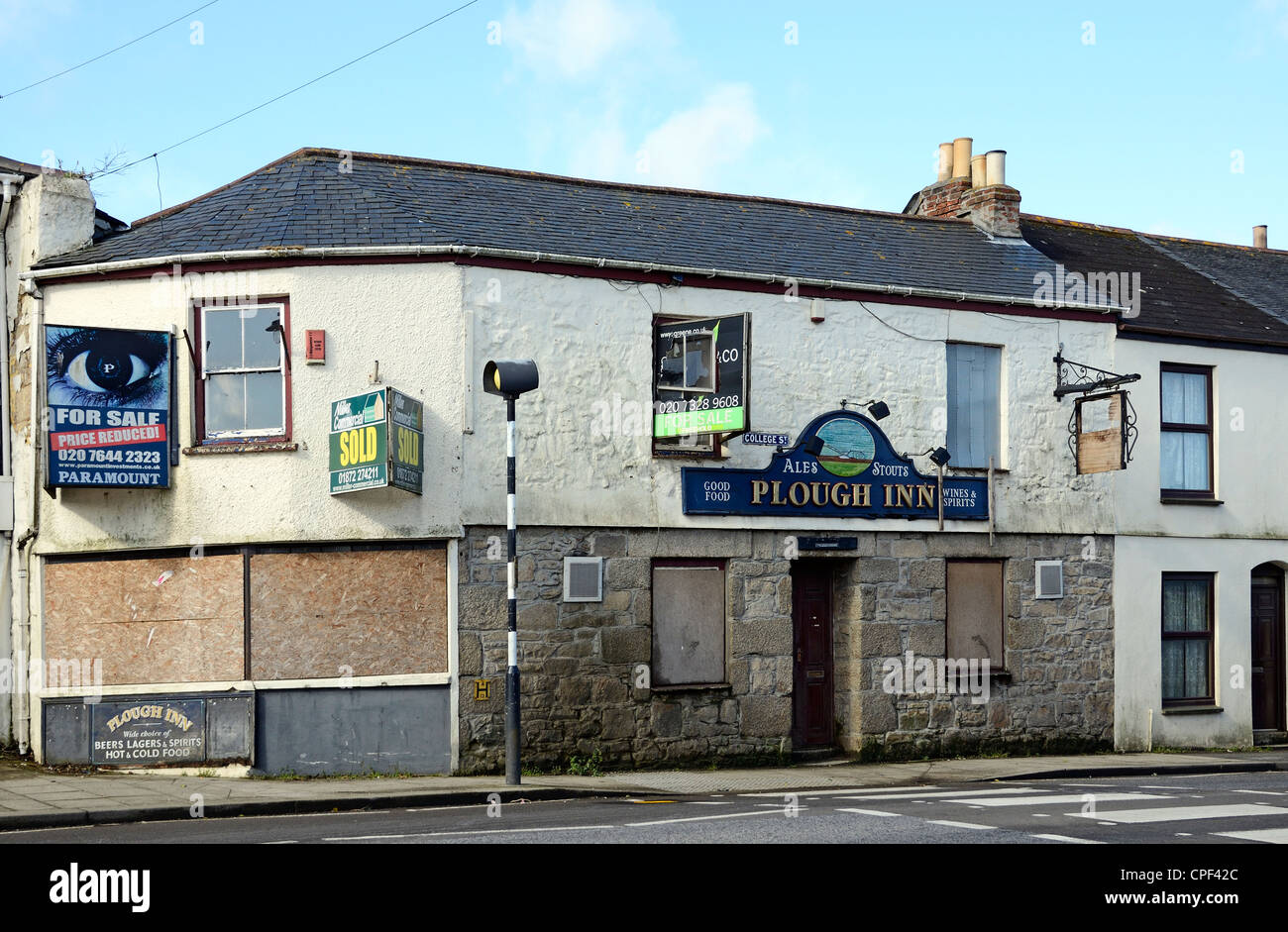 La fermeture d'un pub à Cornwall, UK Banque D'Images