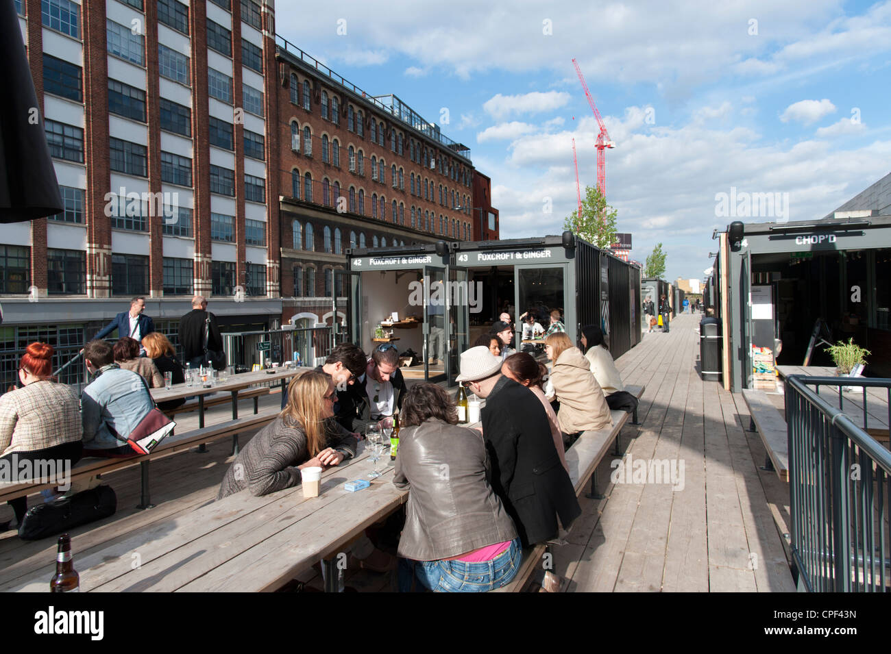 Bar à Boxpark, Shoreditch, Londres, Royaume-Uni Banque D'Images