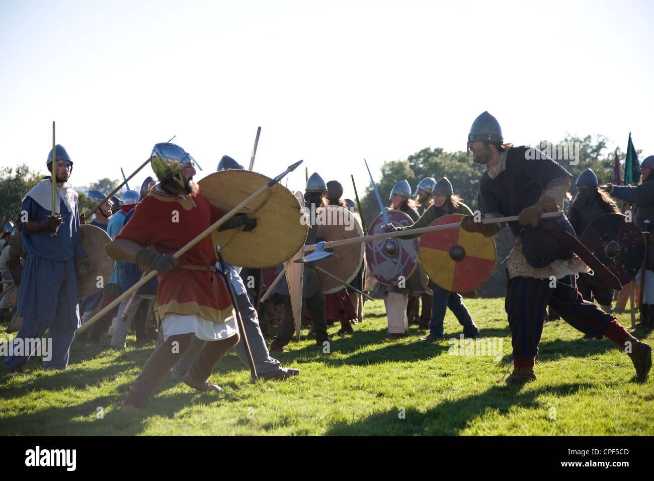 Reconstitution d 1066 Bataille de Hastings. East Sussex. L'Angleterre. Banque D'Images