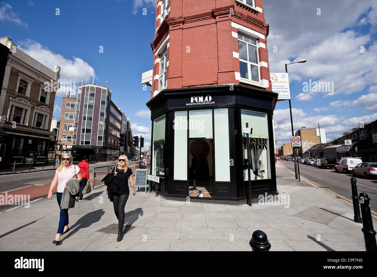 Scène de rue, Clater Shoreditch, London, E1, England, UK Banque D'Images
