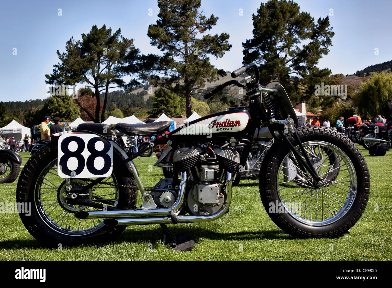 Indian Scout moto à la collecte 2012 Moto Caille Banque D'Images