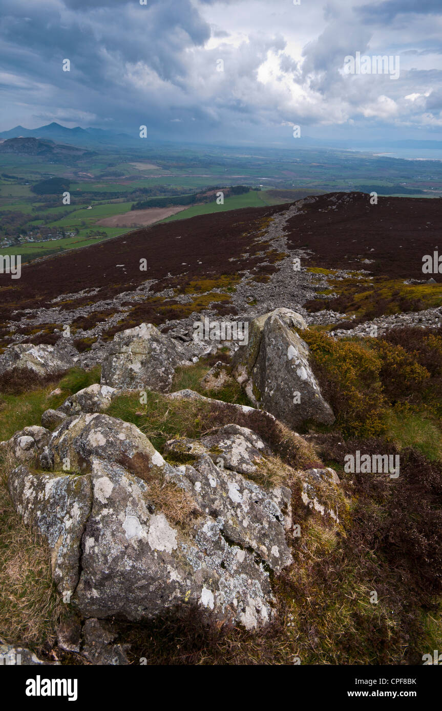 Carn Fadryn Garnfadryn à Hill, près de village sur la péninsule de Lleyn North Wales Banque D'Images