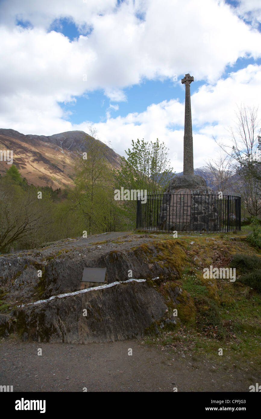 Le massacre de Glencoe memorial de Glen Coe highlands scotland uk Banque D'Images