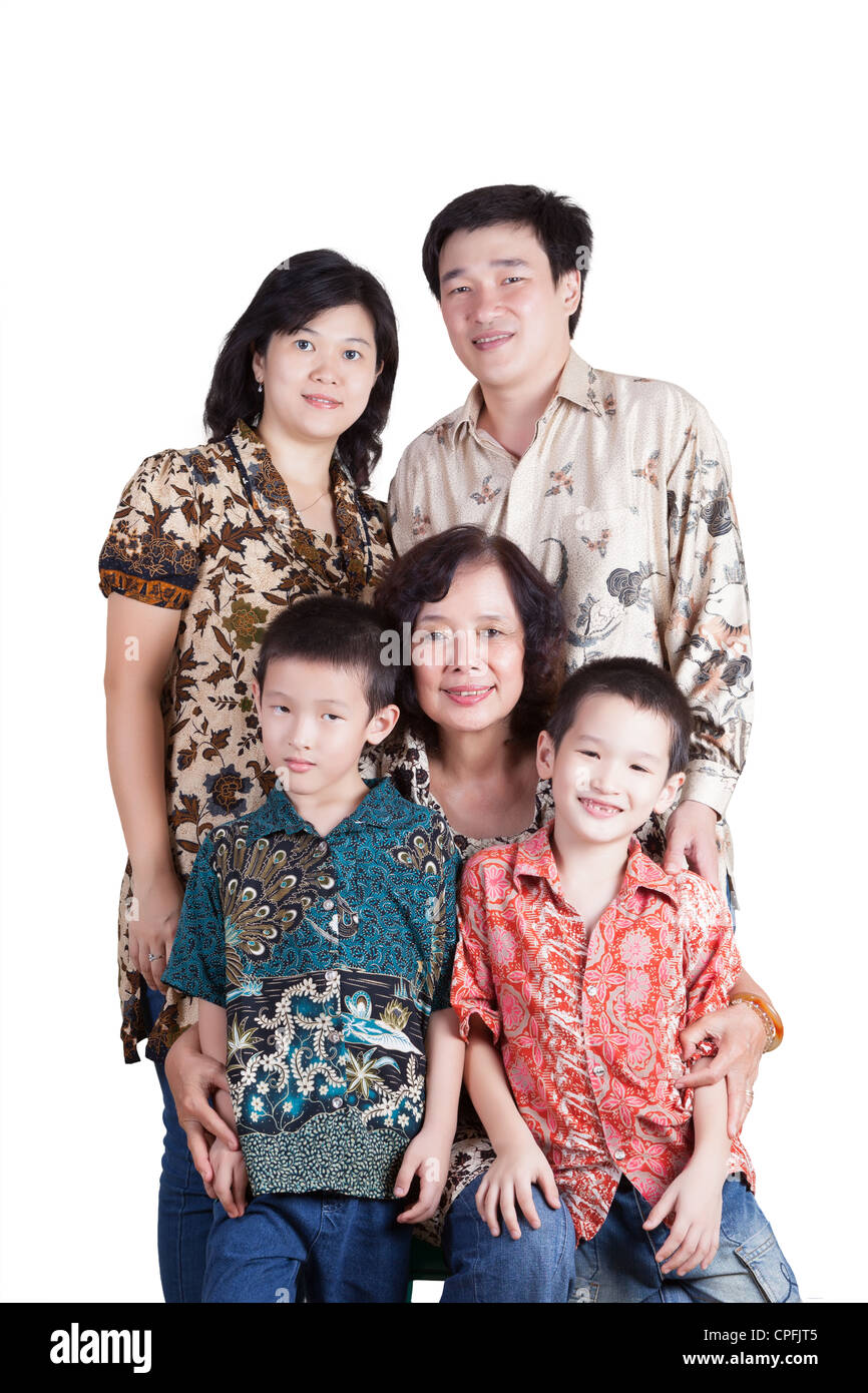 Aimer la famille indonésienne Banque D'Images