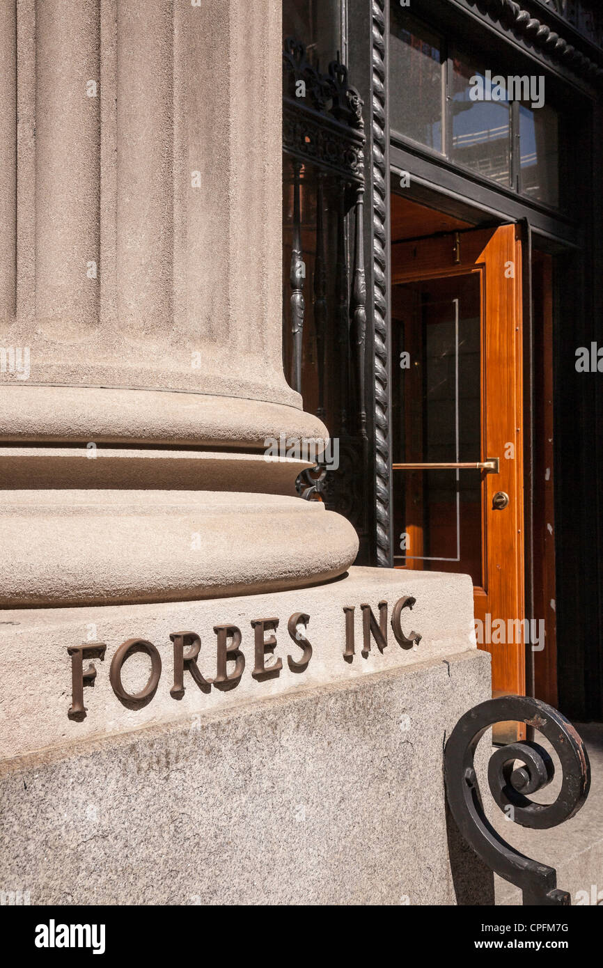 Forbes Inc. signe, Cinquième Avenue, NYC Banque D'Images