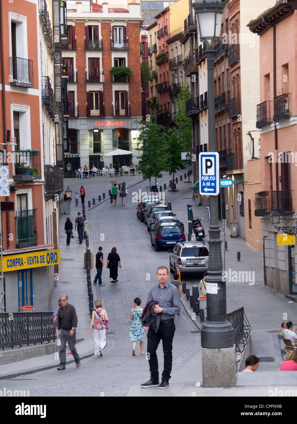 Scène de rue à Madrid, Espagne Banque D'Images