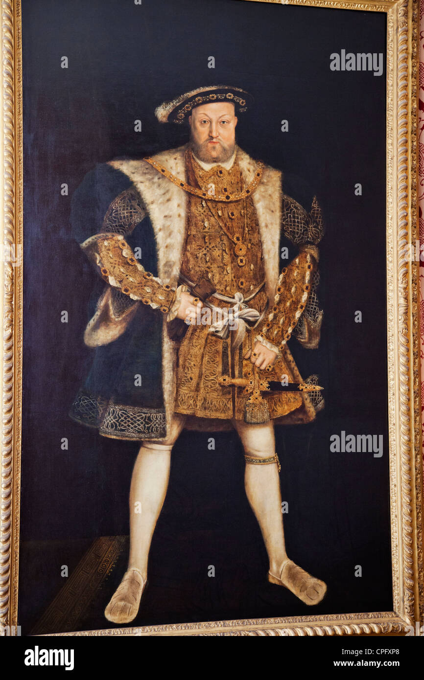 L'Angleterre, Londres, Surrey, Hampton Court Palace, Henry VIII'S Apartments, Portrait d'Henry VIII Banque D'Images