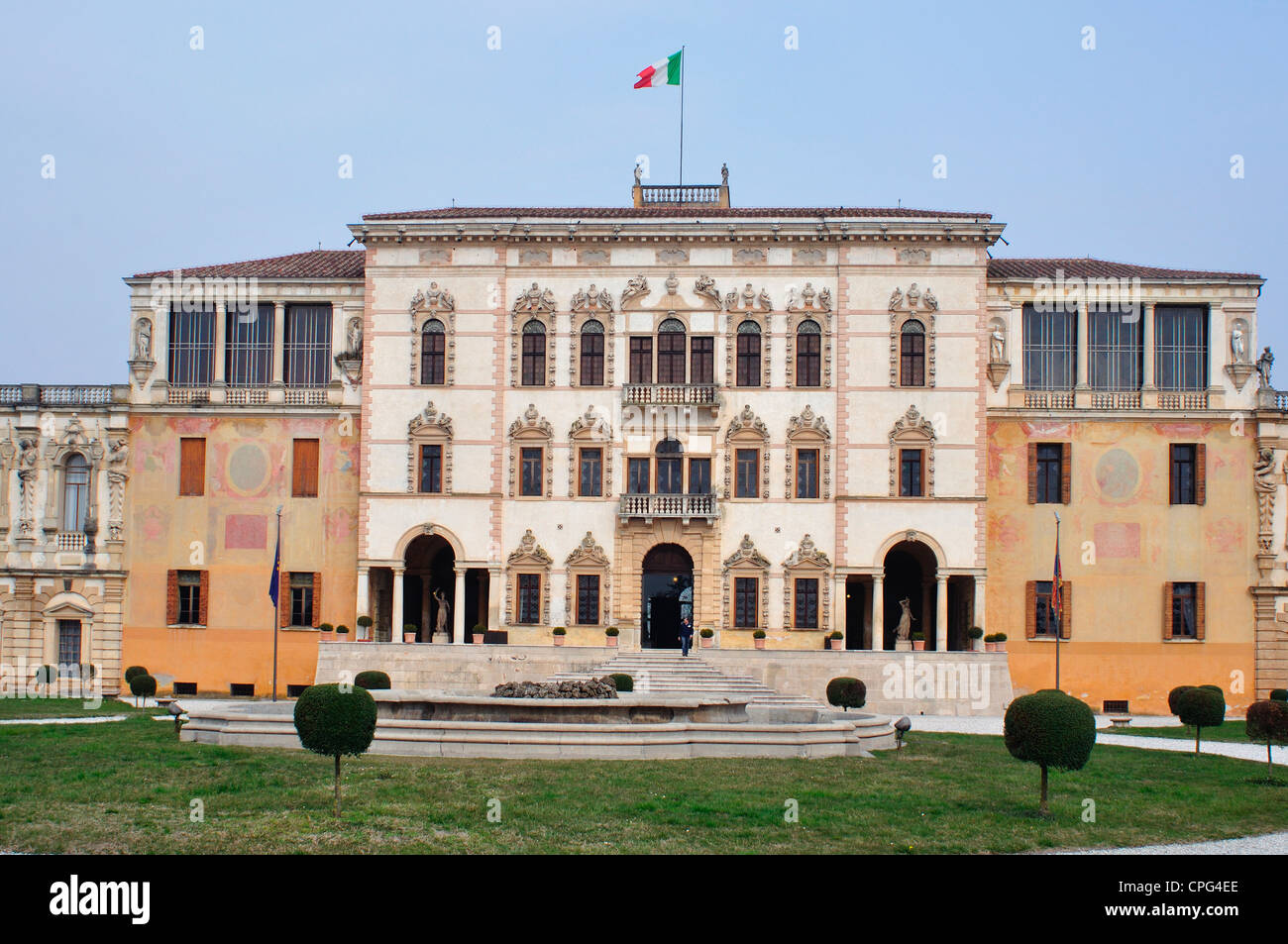 Italie, Vénétie, Piazzola sul Brenta, Villa Contarini par l'architecte Andrea Palladio Banque D'Images