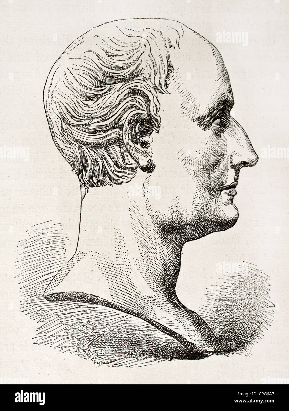 Nicéphore Niepce vieux profil gravé portrait (1765-1833 inventeur français qui a été le premier à faire une ima photographique permanent Banque D'Images