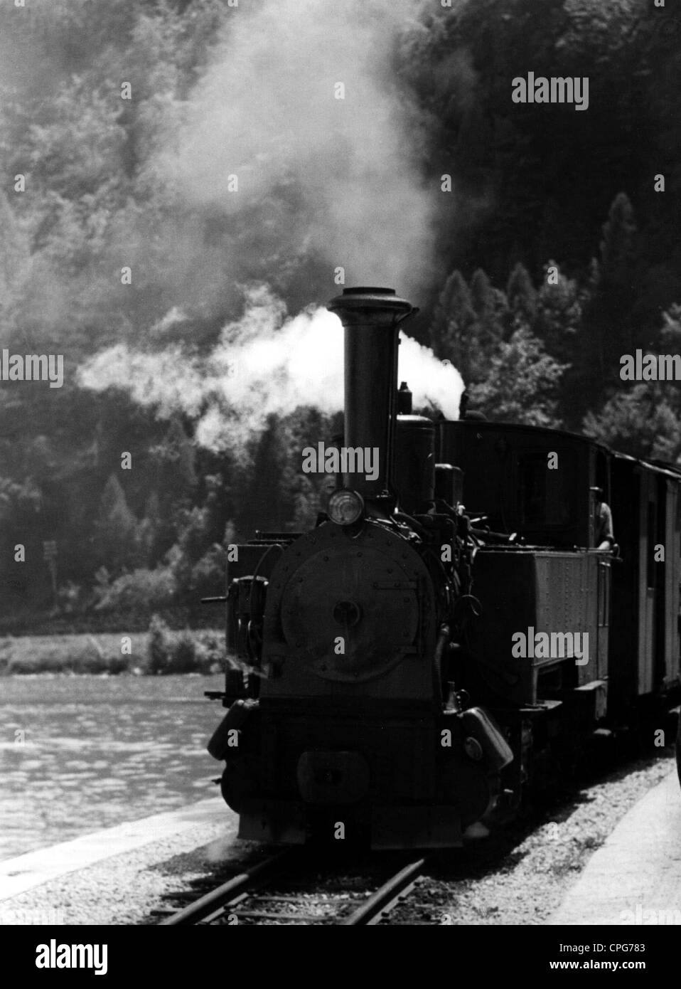 Transport / transport, chemin de fer, locomotive de la Salzkammergut-Lokalbahn, Autriche, vers 1950, droits additionnels-Clearences-non disponible Banque D'Images