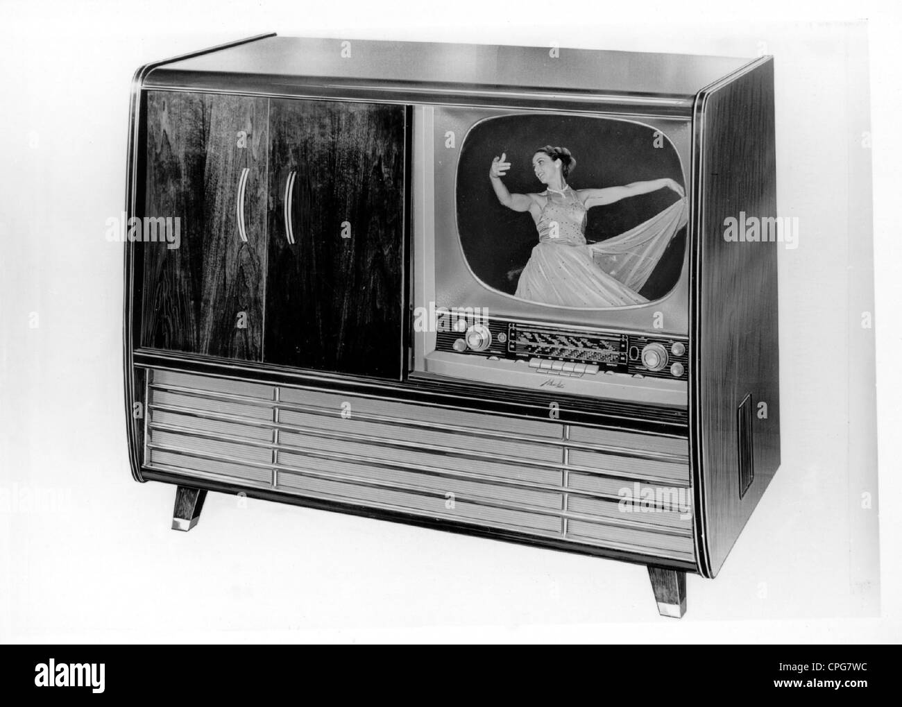 SCHNEIDER-Téléviseur noir et blanc de 1958 (vintage) – Antique MarcBea
