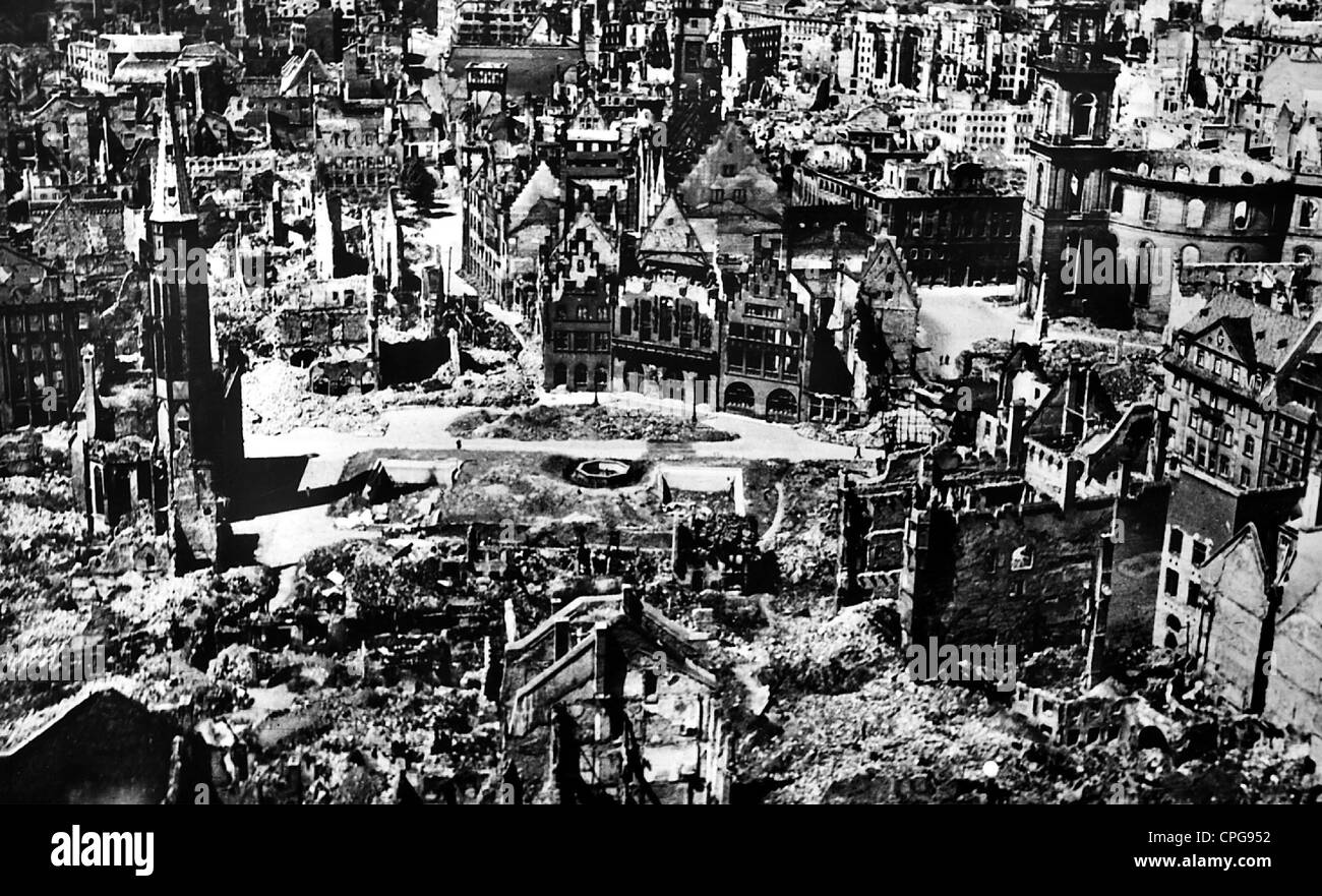 Période d'après-guerre, Allemagne, détruite, Francfort-sur-le-main, 1945, droits additionnels-Clearences-non disponible Banque D'Images