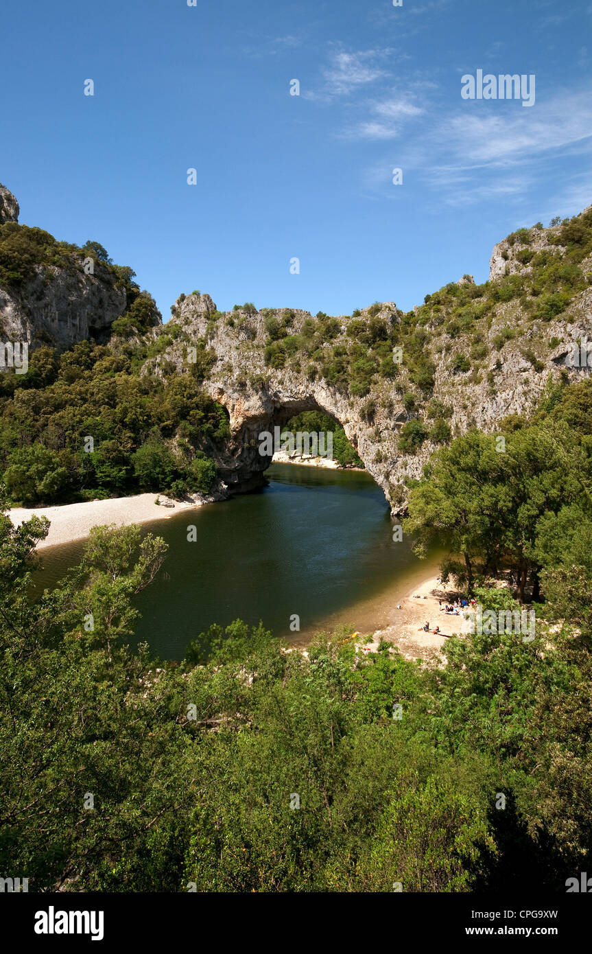 Pont d'arc, la rivière Ardèche, France Banque D'Images