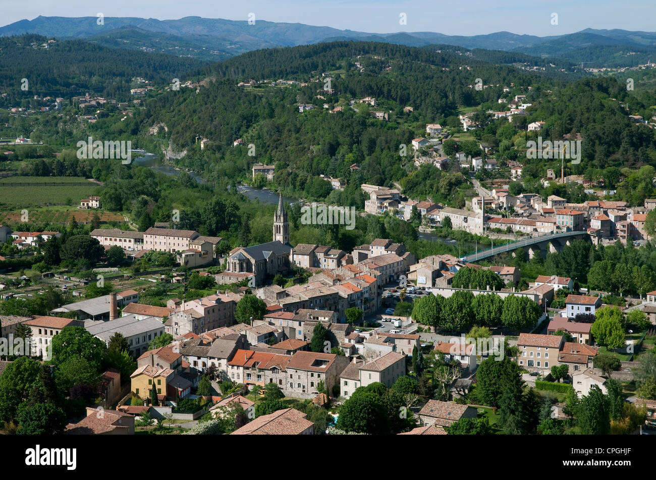 Aubenas - Faubourg Pasteur - Carte postale ancienne et vue d'Hier et