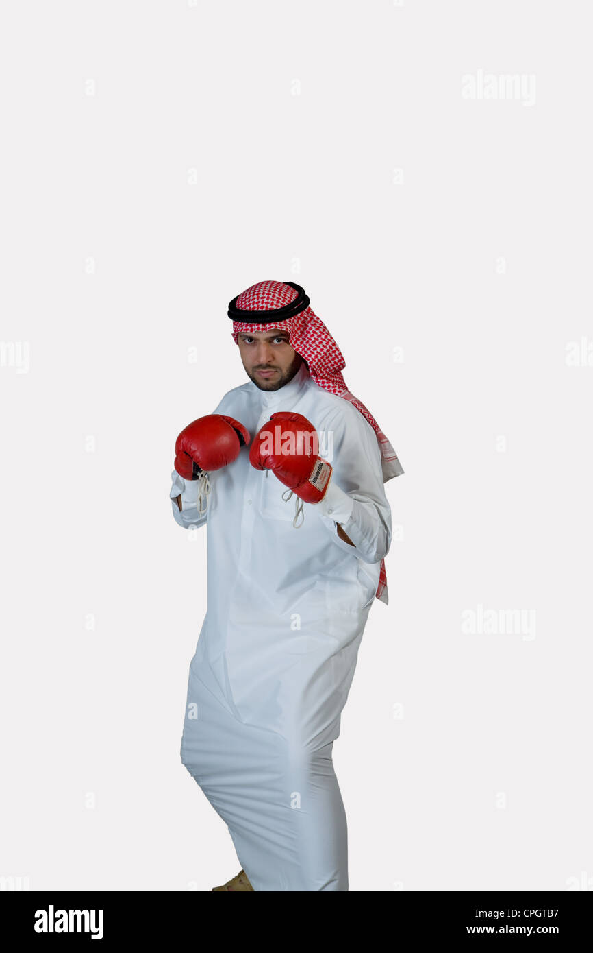 Arab man boxing gloves Banque de photographies et d’images à haute