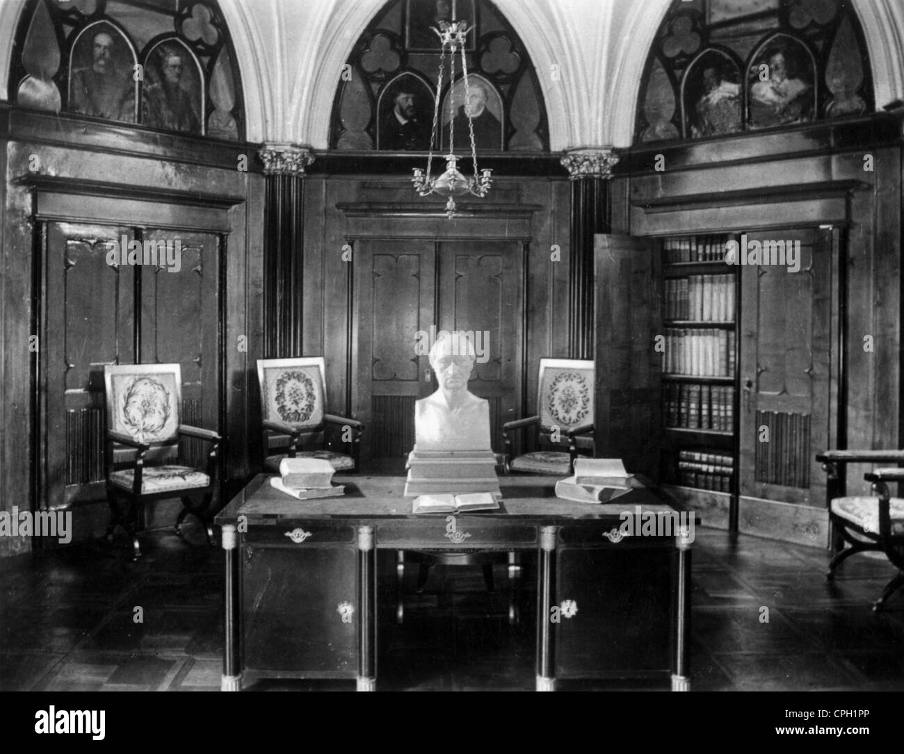 Stein, Heinrich Friedrich Karl, Freiherr vom und zum, 26.10.1757 - 29.6.1831, politicien prussien, étude avec buste, château Nassau an der Lahn, 1930, , Banque D'Images