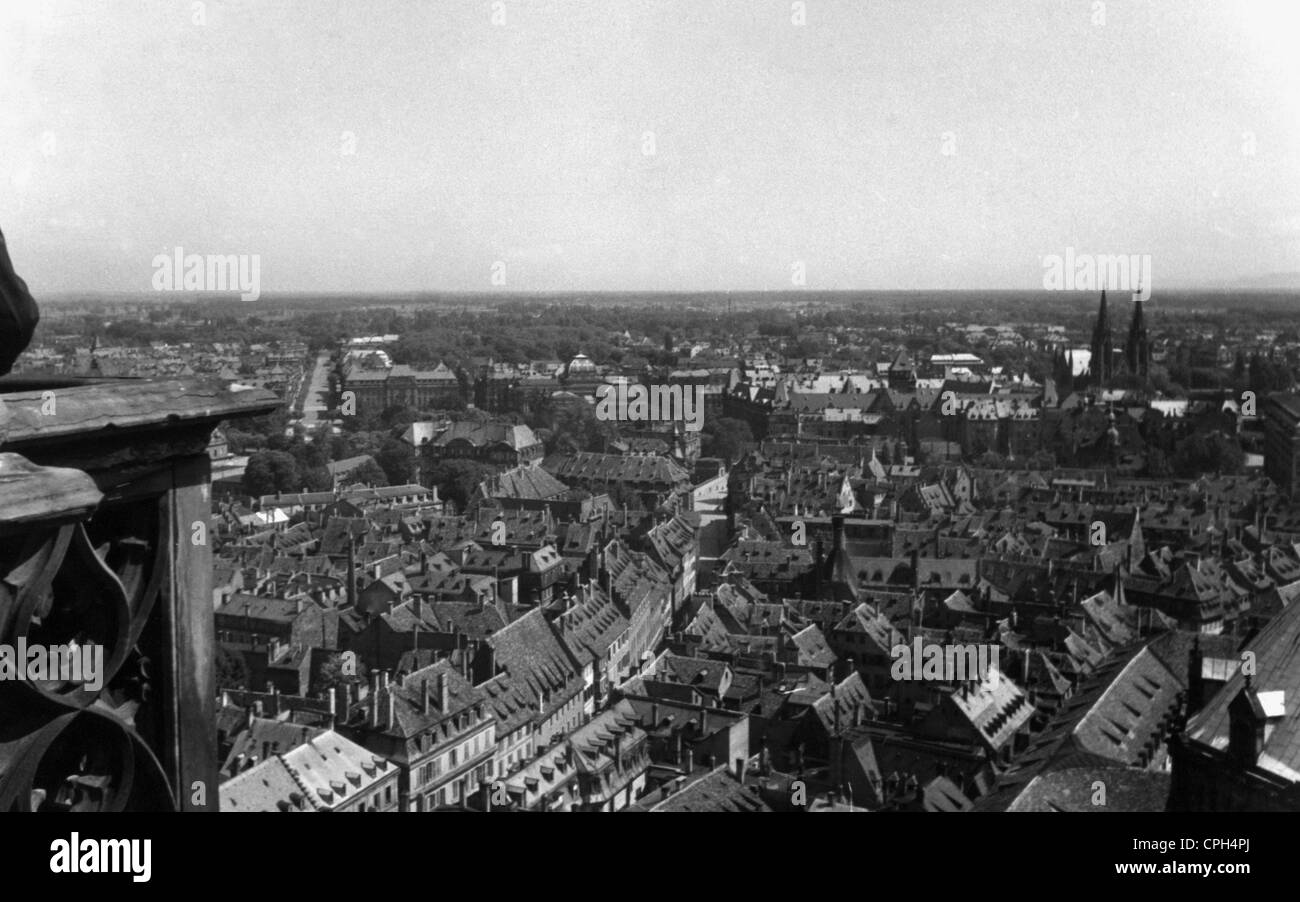 Géographie / Voyage, France, Alsace, Strasbourg, vue sur la ville / vue sur la ville, vue générale de la ville, vers 1940, droits supplémentaires-Clearences-non disponible Banque D'Images