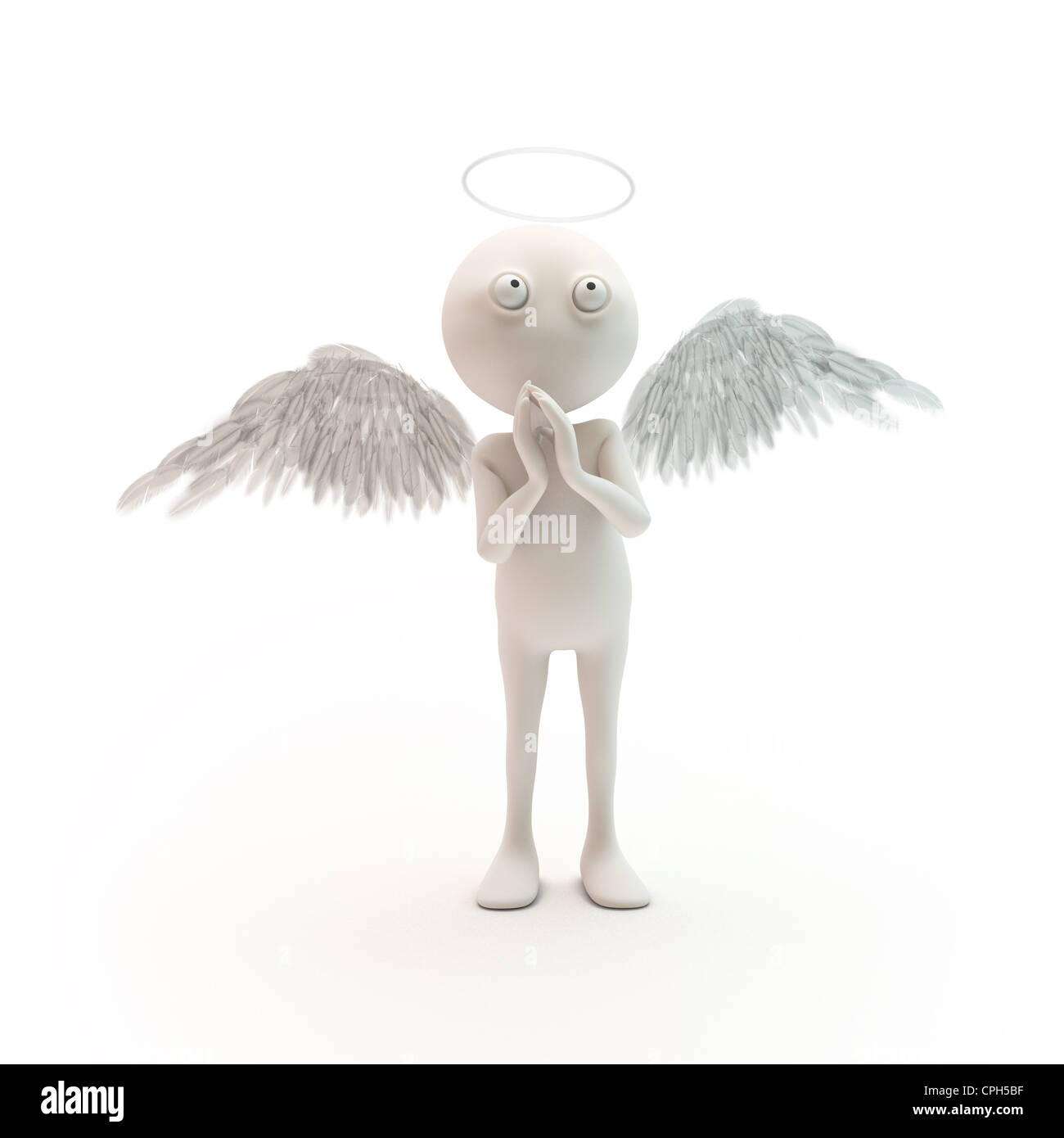 Personnage 3D ange avec ailes Banque D'Images