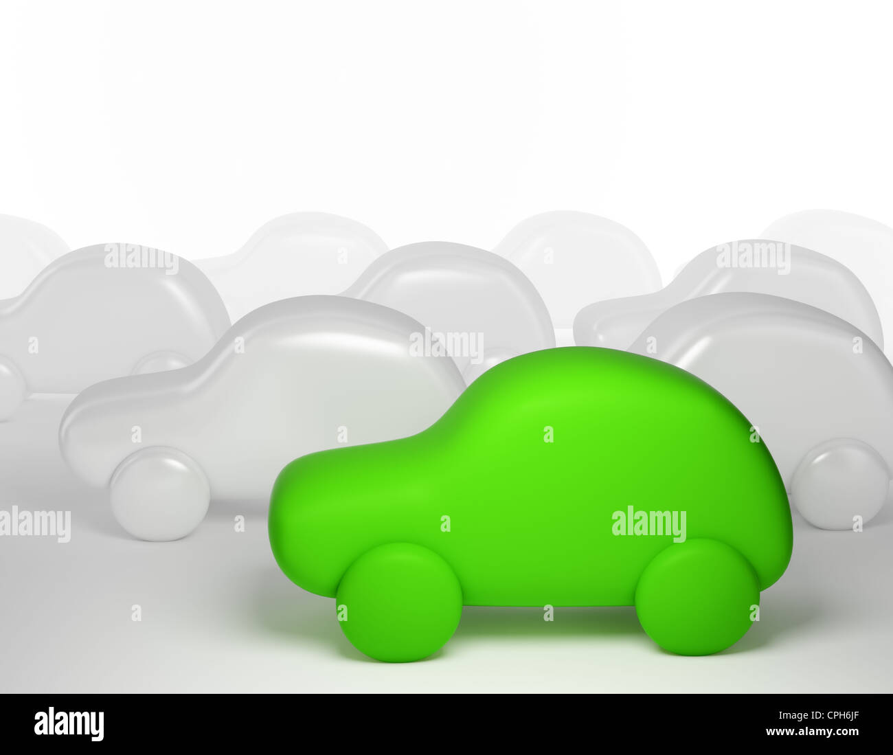 Cartoon vert - voiture concept eco transport Banque D'Images