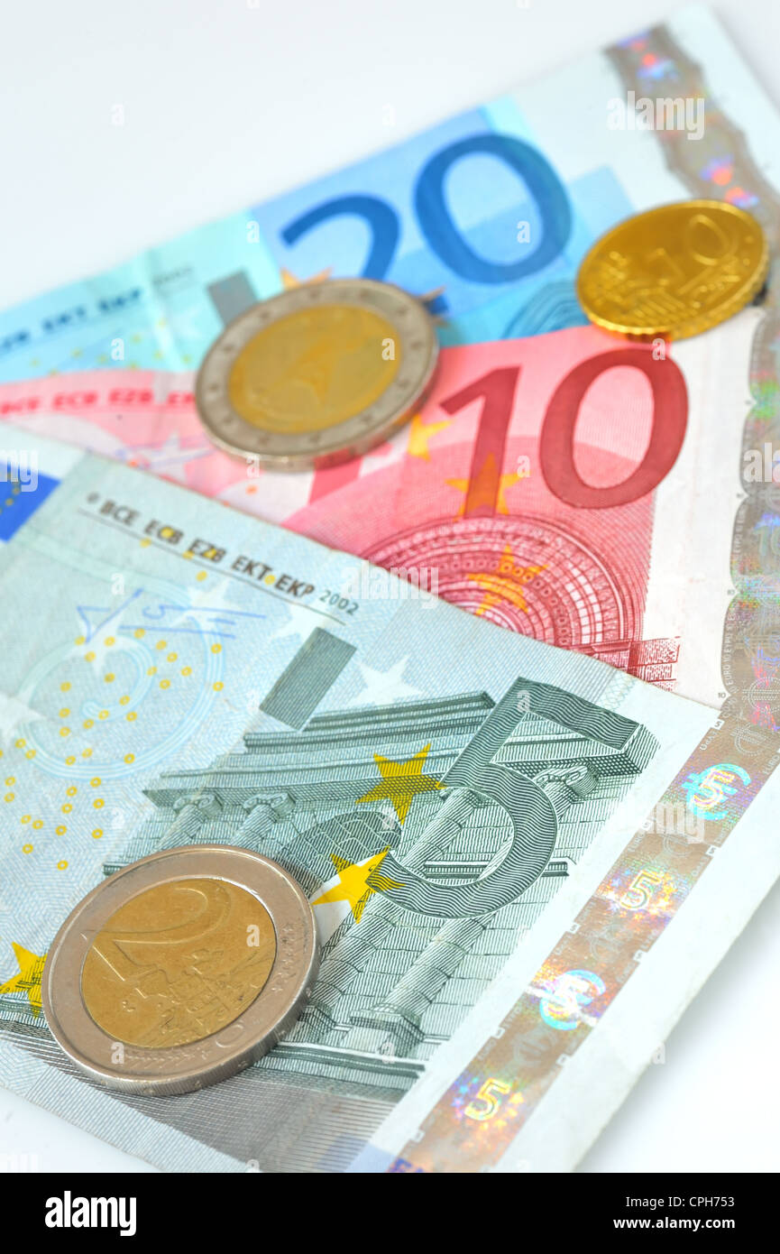 Euro argent Banque D'Images