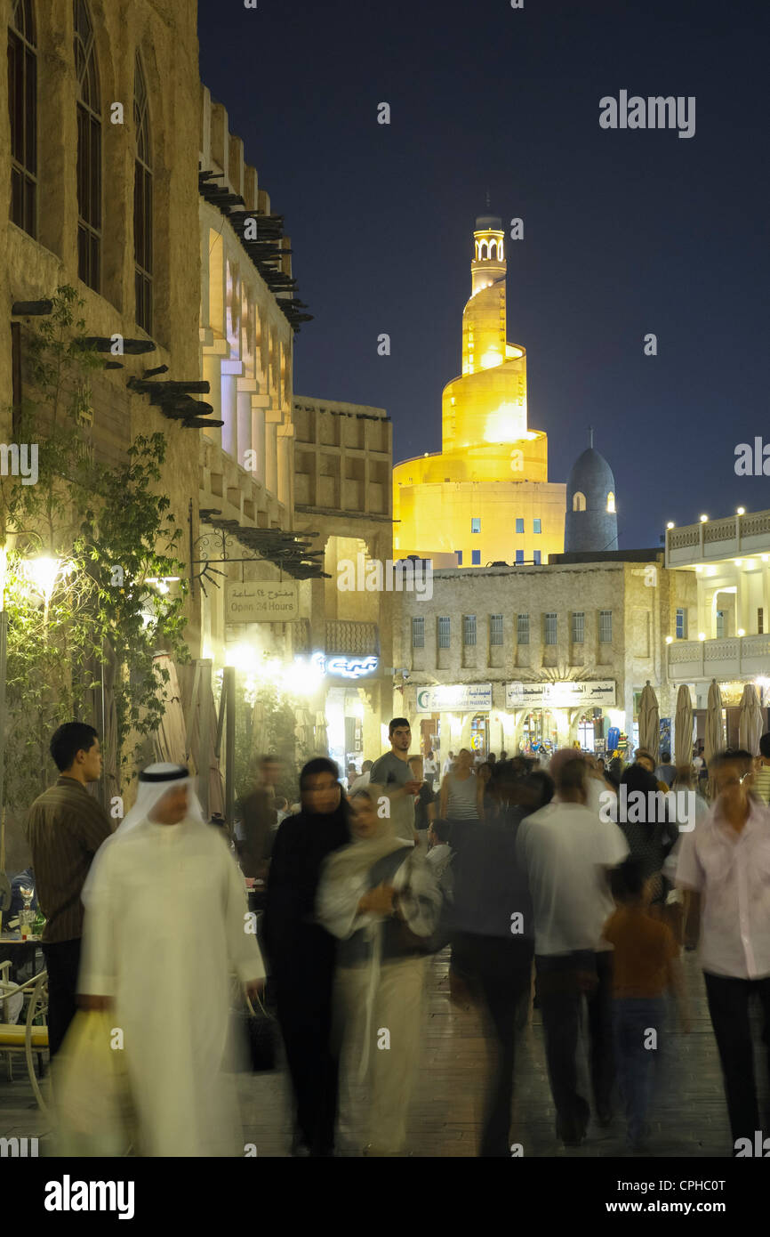 Souk Waqif de nuit à Doha Qatar Banque D'Images