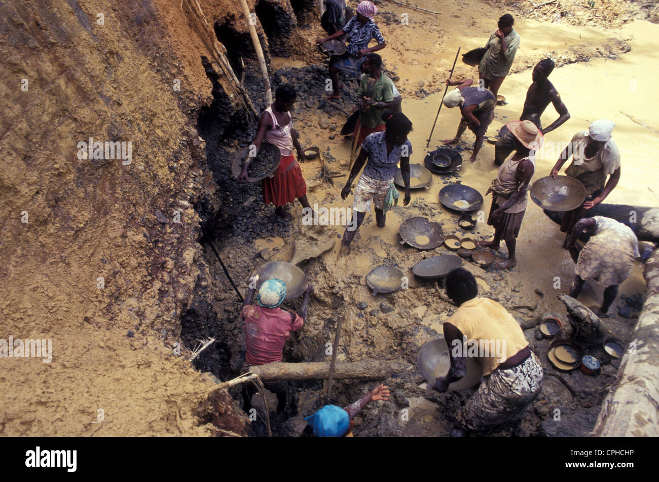 Mine d'or dans les dépôts alluviaux, El Choco, Colombie Banque D'Images