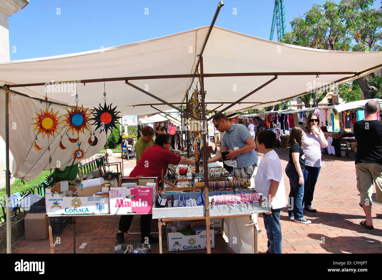 Marché le samedi, Plaça Des Naissance, ciutadella de menorca, Minorque, Iles Baléares, Espagne Banque D'Images