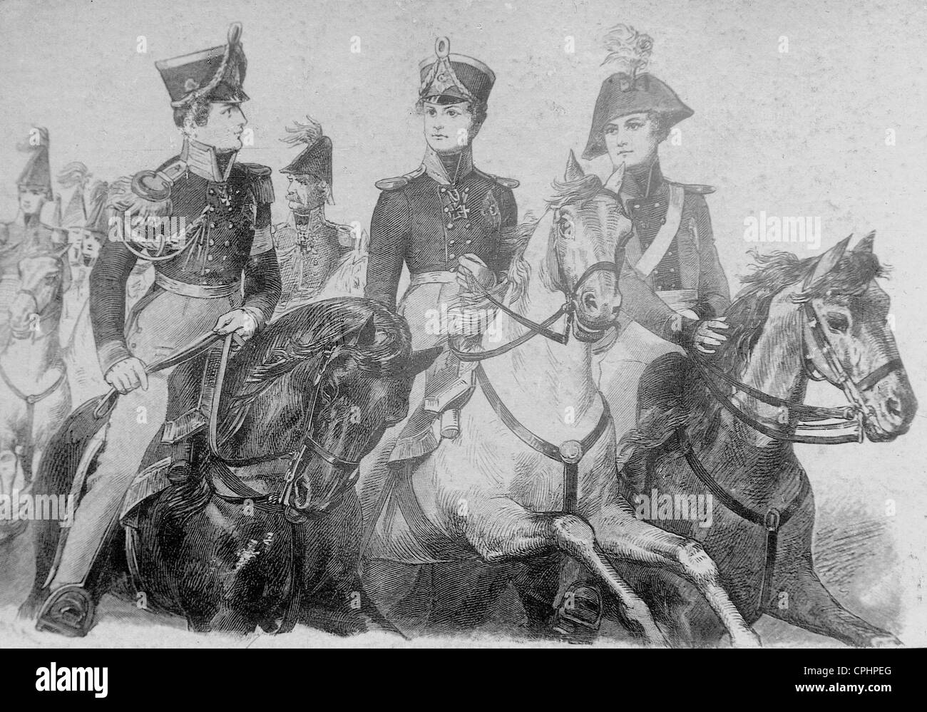 Le Prince Wilhelm von Preussen, Le Prince Friedrich Wilhelm von Preussen et le Prince Friedrich, 1814 Banque D'Images