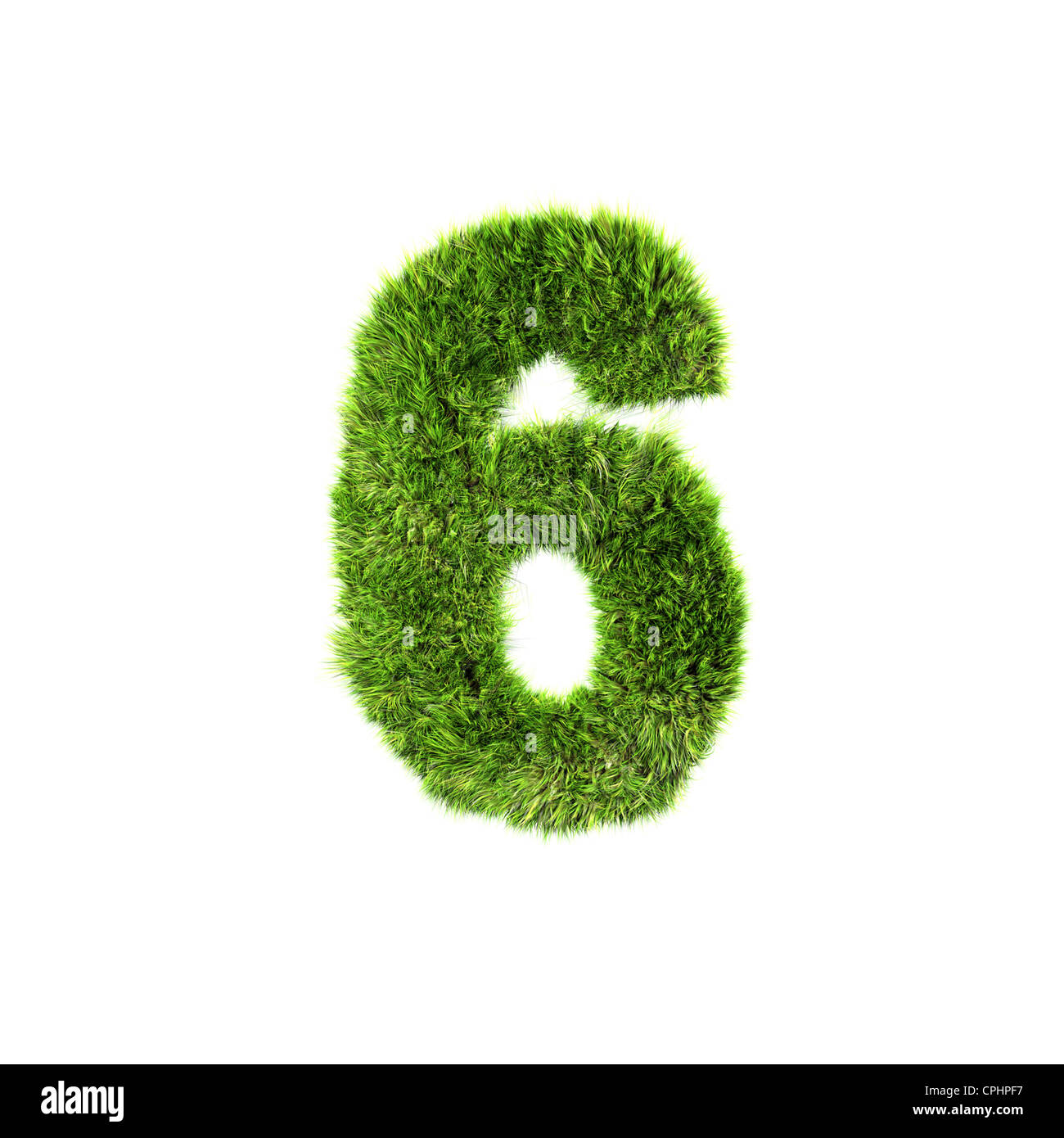 L'herbe 3d chiffres isolé sur fond blanc - 6 Banque D'Images