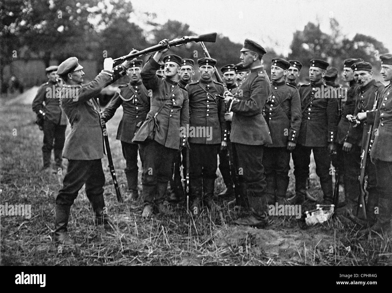 Les soldats allemands au cours d'exercices, 1912 Banque D'Images