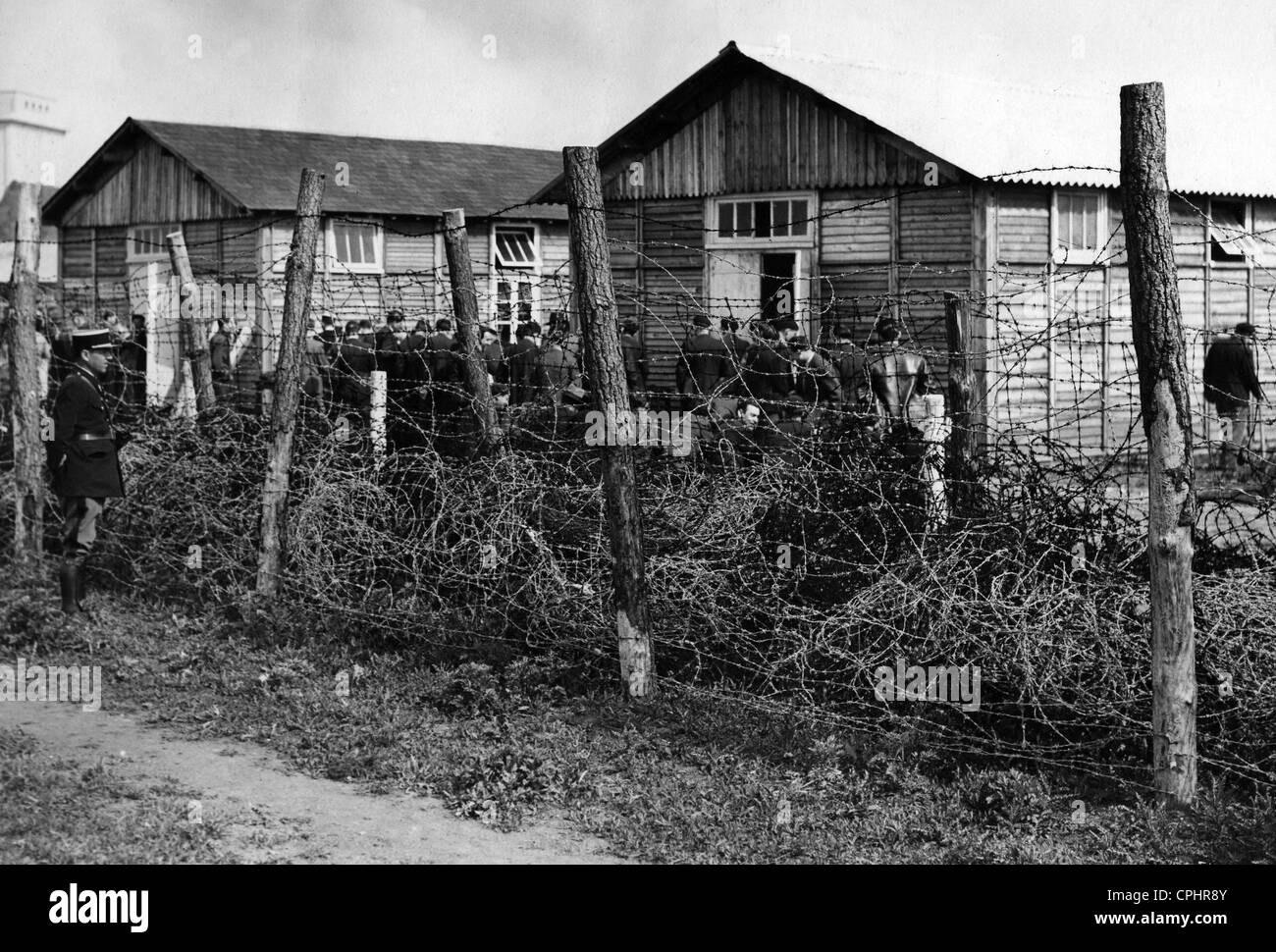 Camp de concentration de Pithiviers, Loiret, France, 16 mai 1941 (photo n/b) Banque D'Images