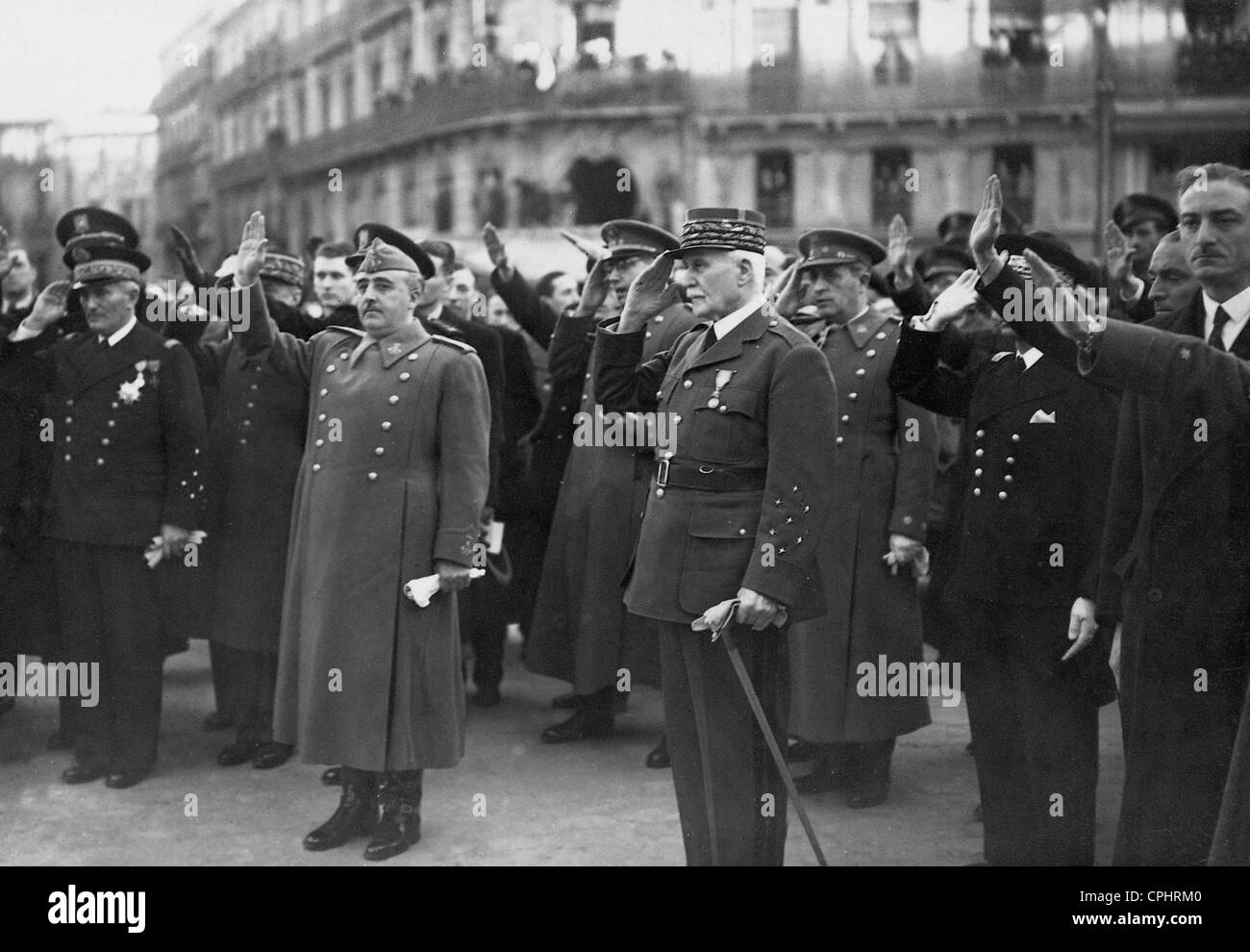 Jean François Darlan, Henri Philippe Pétain, et Francisco Franco, 1941 Banque D'Images