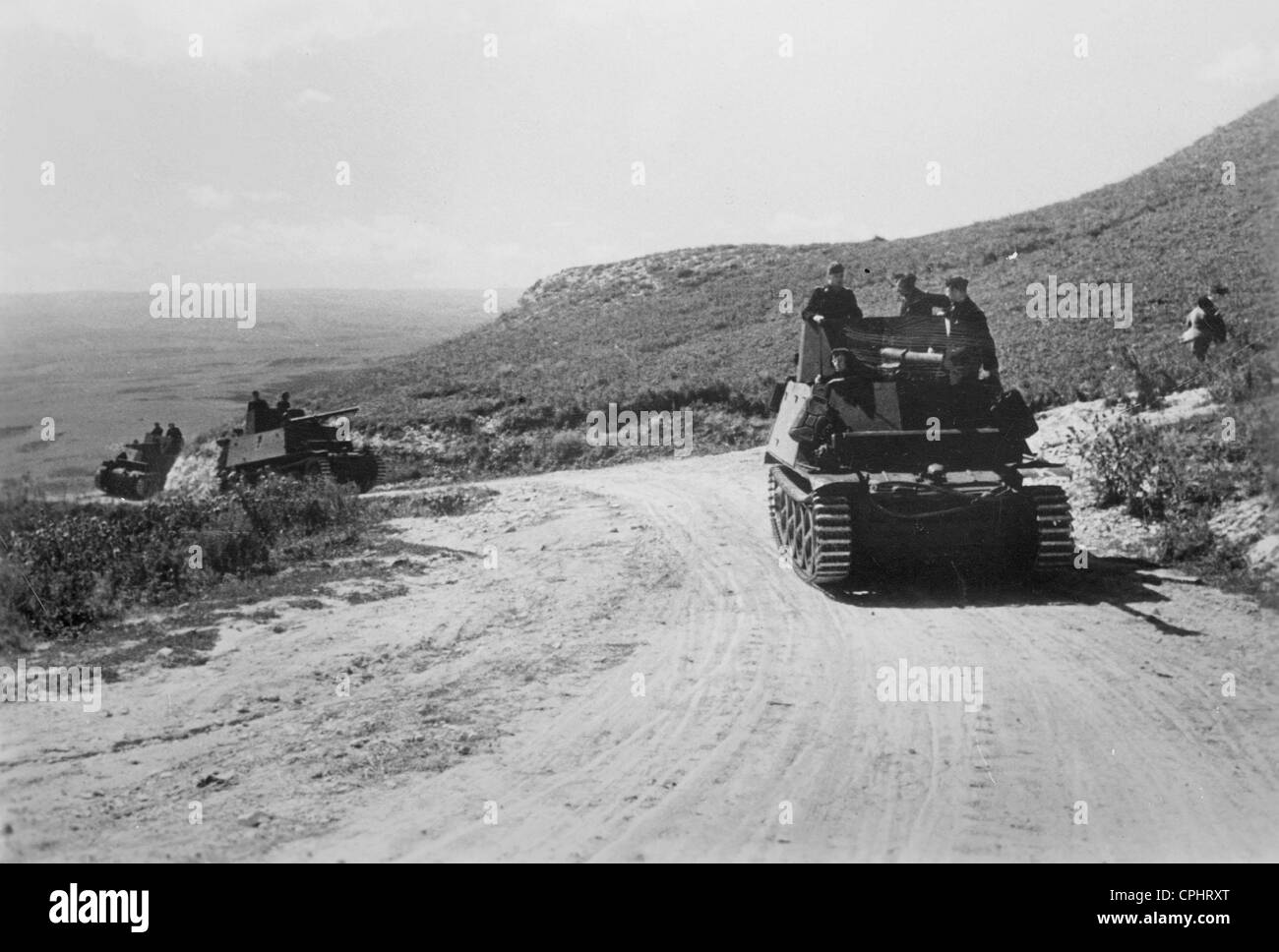 Canon antichar allemand sur le front du Caucase, 1942 Banque D'Images
